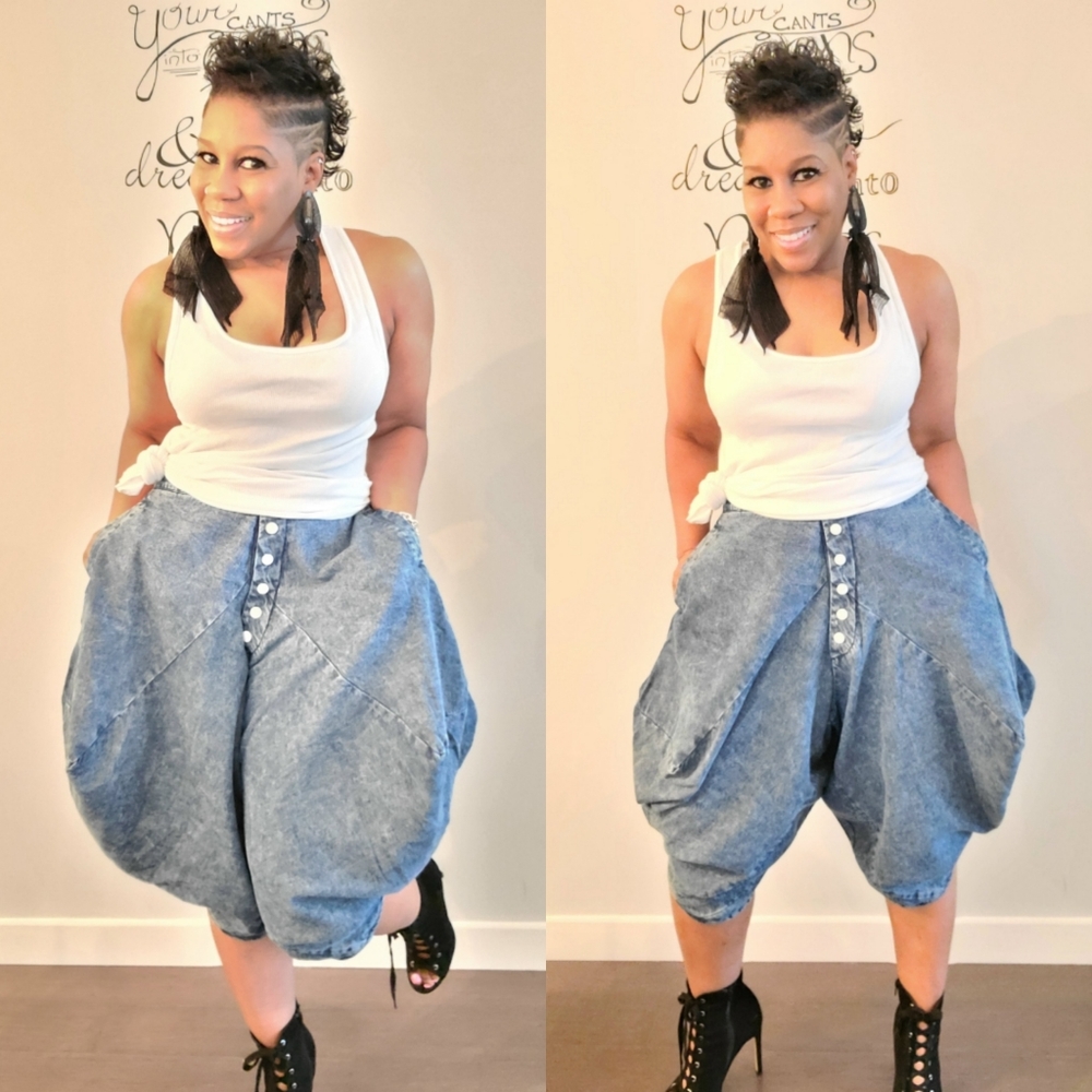 Denim Harem Pants